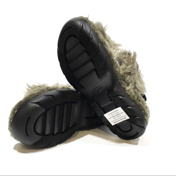 UGG Fluff Sugar Slingback Sandal Slipper -Burnt Olive Faux Fur -Women’s US 8 - Picture 6 of 7